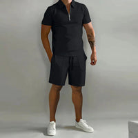 Magnus | Herren Polo Shorts Set - Schwarz