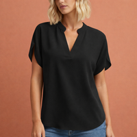 Elegante luftige Bluse für Damen mit schmeichelhaftem Schnitt | Maud - Schwarz