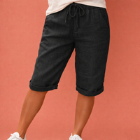 Bequeme Baumwollshorts für Damen mit eleganter Passform | Liora - Schwarz