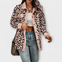 Mila | Damen Hemdjacke mit modernem Leopardenmuster - Hellrosa