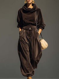 Marisa | Exklusives Hoodie- und Hosenensemble Damen - Braun