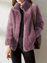 Paula | Stylische Winterjacke Damen mit Reißverschluss - Lila