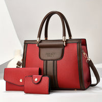 Luna | Damen Elegantes 3-Teiliges Leder Taschen Set – Elegantes 3-Teiler Leder Set - Red