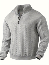 Roman | Eleganter Vintage-Pullover mit Reißverschluss - Grau