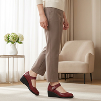 Lydia | Damen Wedge Mary Jane Schuhe - Rot