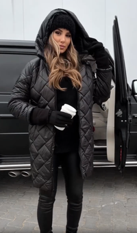 Clara | Gestepptes Damen Kapuzenjacke modern stilvoll - Schwarz