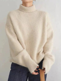 Nicole | Damen Eleganter Strick Rollkragenpullover - Beige