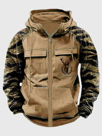 Neil | Herren Kapuzenjacke mit Taschen und Kordelzug - Beige