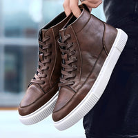 Albert - Eleganter Herren-High-Top-Sneaker - Braun