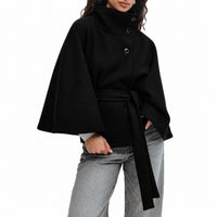 Loraine - Schicke Damenjacke mit Gürtel - Schwarz
