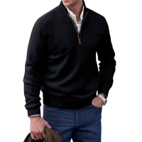 Gabriel - Komfortabler Herrenpullover mit Zipper - Schwarz