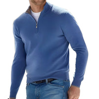 Ralph - Bequemer Herrenpullover mit Reißverschluss - Blau
