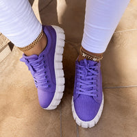 Marit - Komfortable Damensneakers - Lila / Weiß