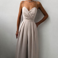 Becca - Stilvoller Jumpsuit mit hoher Taille - Beige