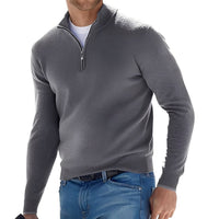 Ralph - Bequemer Herrenpullover mit Reißverschluss - Grau