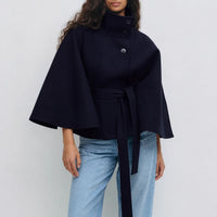 Loraine - Schicke Damenjacke mit Gürtel - Blau