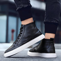 Albert - Eleganter Herren-High-Top-Sneaker - Schwarz