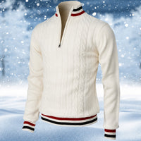 Ralph - Eleganter Herrenpullover mit Reißverschluss - Weiß