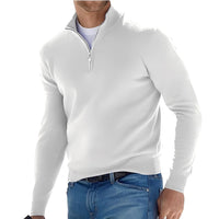 Ralph - Bequemer Herrenpullover mit Reißverschluss - Weiß