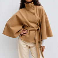 Loraine - Schicke Damenjacke mit Gürtel - Khaki