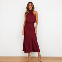 Hansel - Schickes Cocktail-Midikleid - Burgunderrot