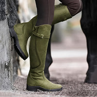 Athena - Vintage-inspirierte hohe Stiefel - Grün