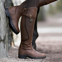 Athena - Vintage-inspirierte hohe Stiefel - Dunkelbraun