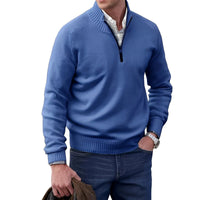 Gabriel - Komfortabler Herrenpullover mit Zipper - Blau