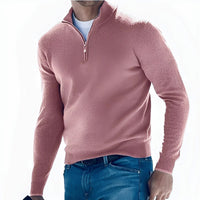 Ralph - Bequemer Herrenpullover mit Reißverschluss - Pink