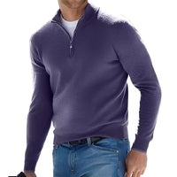 Ralph - Bequemer Herrenpullover mit Reißverschluss - Lila