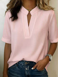 Loria™ - Elegante Bluse mit Raffiniertem Kragen - Rosa