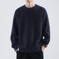 Adrian | Herren Legerer Strickpullover - Marineblau