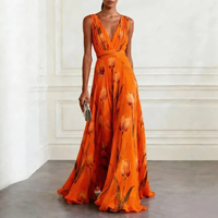 Agathe | Stilvolles Langes Maxikleid - Orange