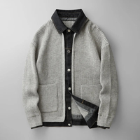 Albert | Herren Strickjacke mit Kragen - Grau