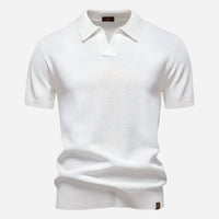 Aldric | Herren Kurzarm Poloshirt mit Strukturmuster - Weiß