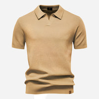 Aldric | Herren Kurzarm Poloshirt mit Strukturmuster - Beige