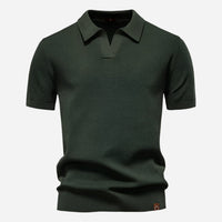 Aldric | Herren Kurzarm Poloshirt mit Strukturmuster - Armeegrün