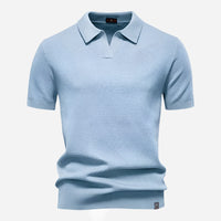 Aldric | Herren Kurzarm Poloshirt mit Strukturmuster - Türkis