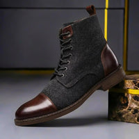 Alexander | Herren Winterstiefel Leder Wolle - Eichenbraun