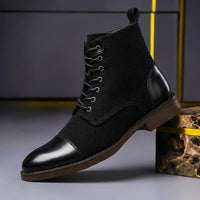Alexander | Herren Winterstiefel Leder Wolle - Obsidianschwarz