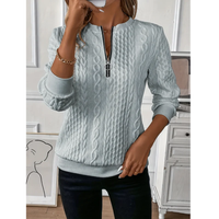 Alice | Strickpullover mit Reißverschluss - Grau