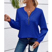 Alice | Strickpullover mit Reißverschluss - Blau