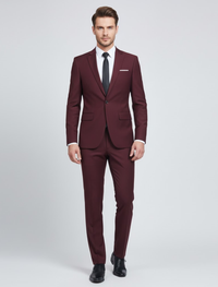 Andreas | Herren Zweiteiliges Anzug Set - Bordeauxro