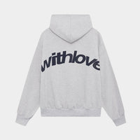 Angelika | Damen Oversized Bedruckter Kapuzenpullover - Grau