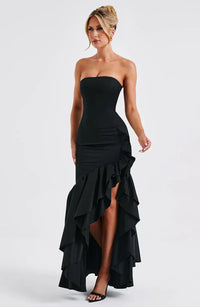 Martyna | Damen Maxikleid – Kraftvolles Selbstbewusstes Maxi Kleid - Schwarz