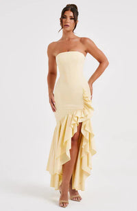 Martyna | Damen Maxikleid – Kraftvolles Selbstbewusstes Maxi Kleid - Yellow