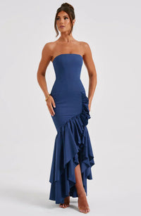 Martyna | Damen Maxikleid – Kraftvolles Selbstbewusstes Maxi Kleid - Navy
