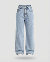 Anna | Damen Hochgeschnittene Weite Vintage-Jeans - Blau