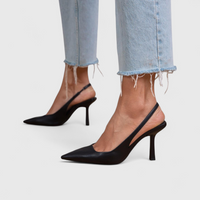Bella | Damen Komfort Stütz-Absatzschuhe – Bequeme Stützende Pumps - Black Leather