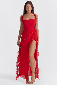Soho | Damen Maxikleid – Modisches Urban Maxi Kleid - Red
